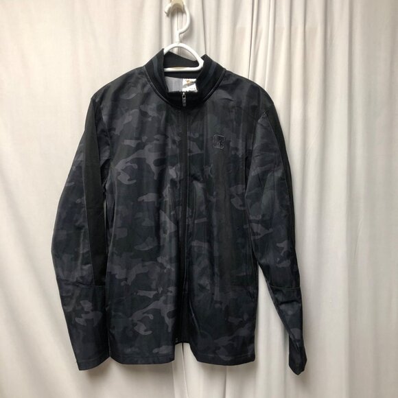 AND1 Jacket Mens Size Medium Black Gray Camouflage Full Zippered Athletic Track - Picture 7 of 8